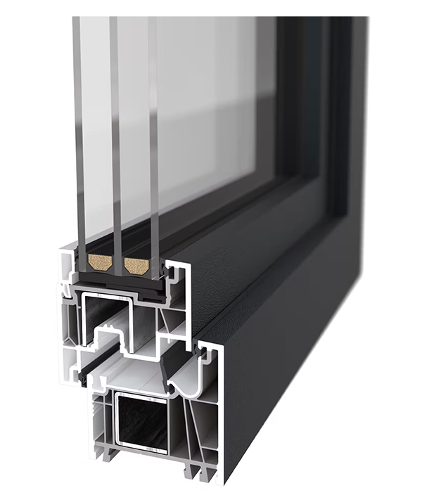 GEALAN LINEAR plastikinio lango profilio pjūvis